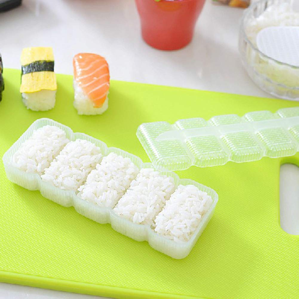 2 Pieces Sushi Maker Mold Nigiri Sushi Mold Rice Ball 5 Rolls Maker Press Tool Nigiri Rice Ball Maker Kitchen Tools For Home Kit